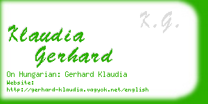 klaudia gerhard business card